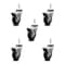 Service Caster 3 Inch Hooded Neoprene Rubber 1/2 Inch Threaded Stem Casters with Brakes SCC, 5PK SCC-TS03S310-NPRB-BC-B-121315-5 - alternate 1